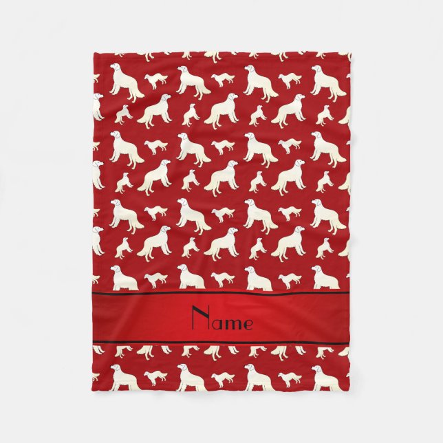 Personalised name red Kuvasz dogs Fleece Blanket (Front)