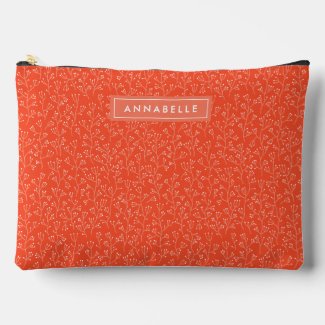 Personalised Name Red/Pink Boho Floral Pattern