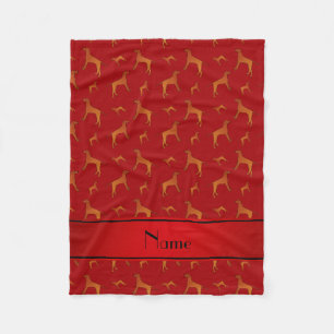 Personalised name red Rhodesian ridgeback dogs Fleece Blanket