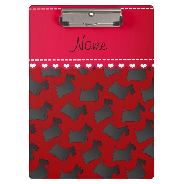 Personalised name red scottish terrier dogs clipboard (Front)