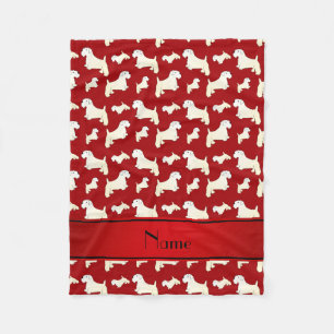 Personalised name red Sealyham Terrier dogs Fleece Blanket