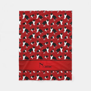 Personalised name red Shetland Sheepdogs Fleece Blanket