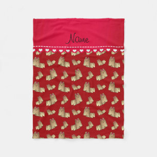 Personalised name red shih tzu dogs fleece blanket