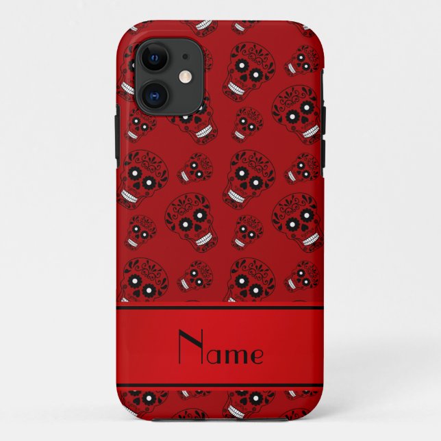 Personalised name red sugar skulls Case-Mate iPhone case (Back)