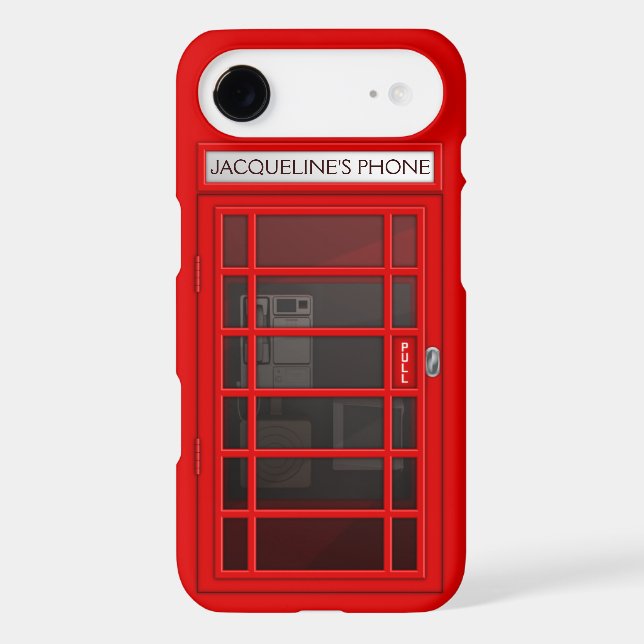 Personalised Name Red Telephone Box iPhone 7 case (Back)