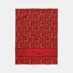 Personalised name red Welsh Terrier dogs Fleece Blanket