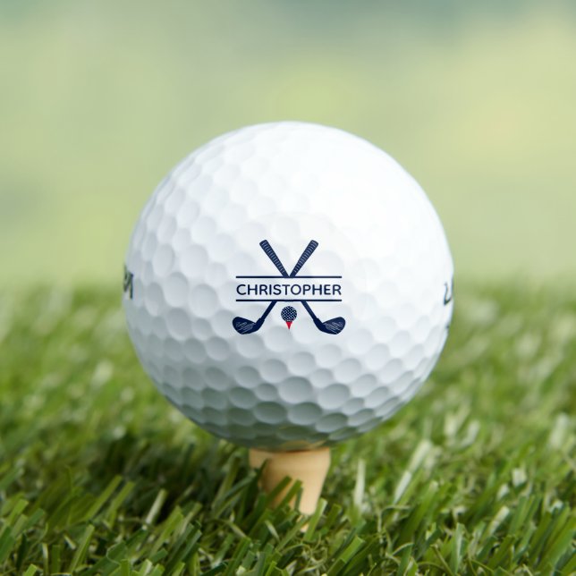 Personalised Name Red White Blue Golf Balls (Insitu Tee)