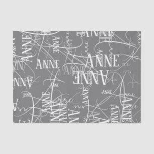 Personalised Name repeated grey  Tissue Paper