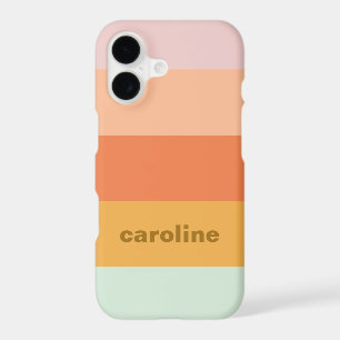 Personalised Name Retro Colourful Pastel Stripes