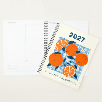 Personalised Name Retro Orange Market Planner