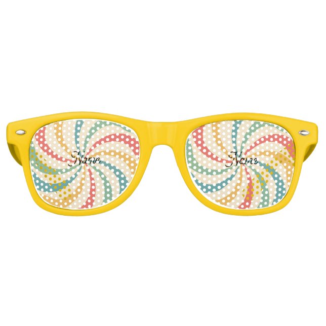 Personalised Name Retro Stripes Typography Sunglasses (Front)