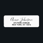Personalised Name Return Address Labels<br><div class="desc">Personalised name return address labels. Cute sticker labels for mail and party favours. Elegant and stylish script typography template. Personalizable text and background colour. Classy design for wedding,  bridal shower,  engagement,  anniversary,  birthday etc. Create your own with family surname / last name. Black and white.</div>