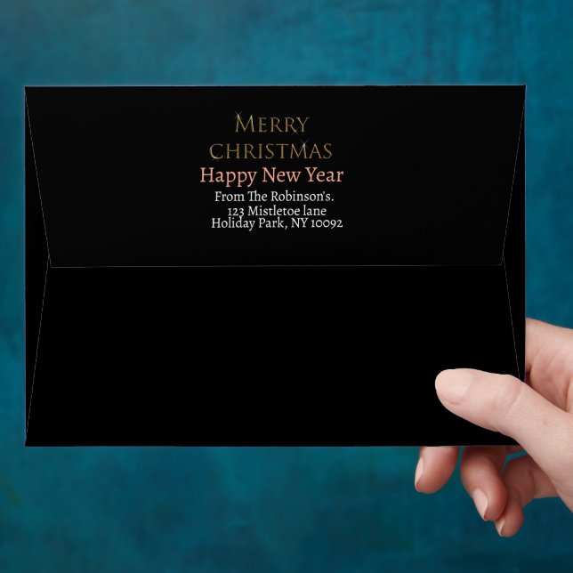 Personalised Name Return Address Merry Christmas. Envelope (Hand)
