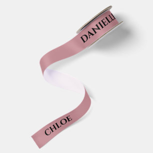 Personalised Name Ribbon Pink Custom Party Decor Satin Ribbon