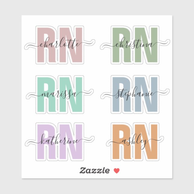 Personalised Name RN Registered Nurse Appreciation (Sheet)