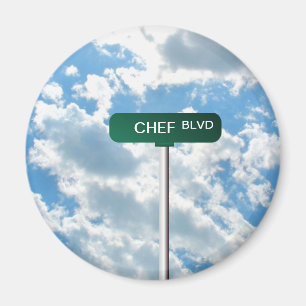 Personalised Name Road Street Sign on Blue Sky Magnet