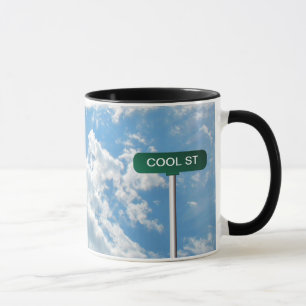 Personalised Name Road Street Sign on Blue Sky Mug