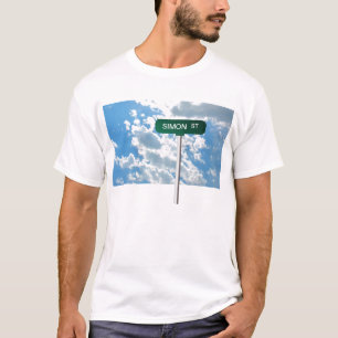 Personalised Name Road Street Sign on Blue Sky T-Shirt