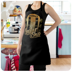 Personalised NAME Rock Music Guitar Shop Musician Apron