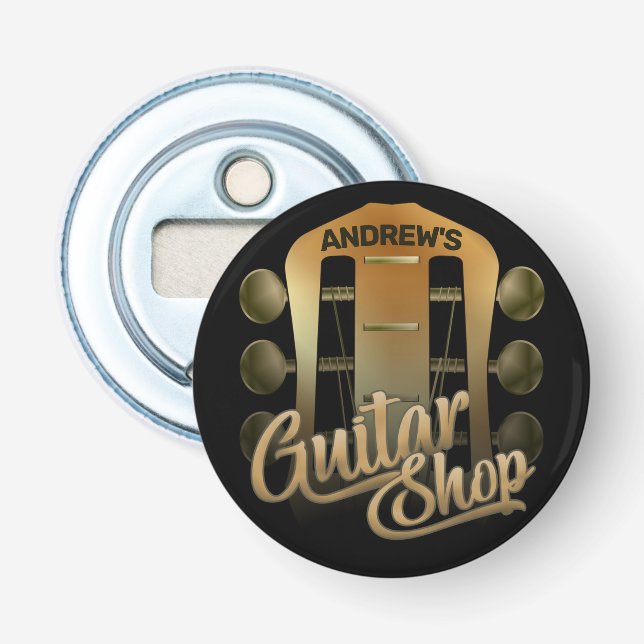 Personalised NAME Rock Music Guitar Shop Musician Bottle Opener (Front)