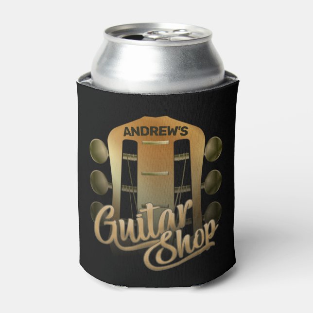 Personalised NAME Rock Music Guitar Shop Musician Can Cooler (Can Front)