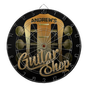 Personalised NAME Rock Music Guitar Shop Musician Dartboard