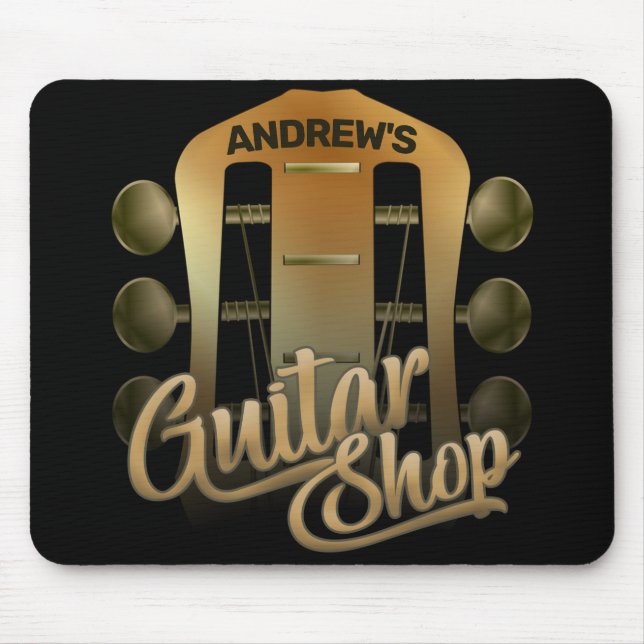 Personalised NAME Rock Music Guitar Shop Musician Mouse Mat (Front)
