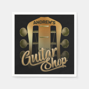 Personalised NAME Rock Music Guitar Shop Musician Napkin