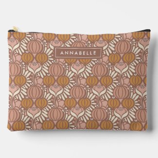 Personalised Name Rose Pink Floral Damask Pattern