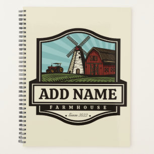 Personalised NAME Rustic Farmhouse Old Windmill Planner
