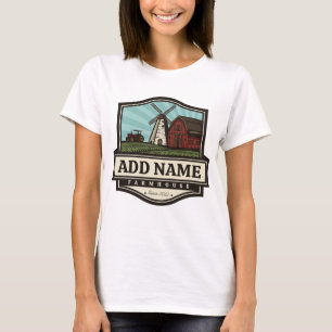 Personalised NAME Rustic Farmhouse Old Windmill T-Shirt