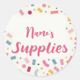 Personalised “[Name]’s Supplies”  Classic Round Sticker