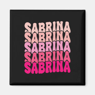 Personalised Name Sabrina I Love Sabrina Groovy 80 Magnet