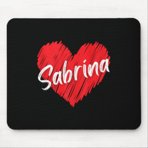 Personalised Name Sabrina I Love Sabrina Heart Vin Mouse Mat