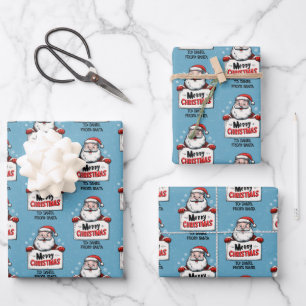 Personalised Name Santa Christmas Wrapping Paper Sheet