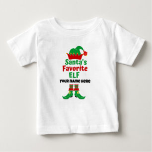 Personalised Name Santa's Favourite Elf  T-Shirt