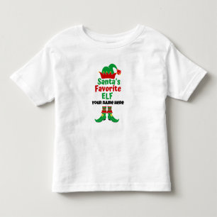 Personalised Name Santa's Favourite Elf   Toddler T-Shirt