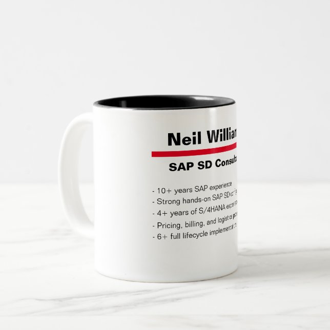 Personalised Name SAP Consultant definition Two-To Two-Tone Coffee Mug (Front Left)
