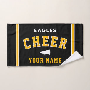 Personalised Name & School Cheer Towel, Team Gift Hand Towel