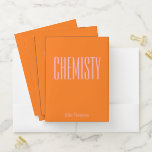 Personalised Name School Pink Orange Chemistry Pocket Folder<br><div class="desc">Stay organised for your chemistry class with this personalised folder, designed with a bold orange background and stylish pink typography. Perfect for students, science lovers, and future chemists, this sleek and modern folder is great for storing notes, lab reports, and assignments. Whether you're in high school, college, or a STEM...</div>