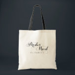 Personalised Name Script Bridesmaid Tote Bag<br><div class="desc">Chic and elegant design printed Personalised Name Script Bridesmaid Tote Bag that can be customised with your text. Please click the "Customise it" button and use our design tool to modify this template. Check out the Graphic Art Design store for other products that match this design!</div>