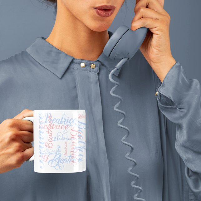 personalised name script font style, typography coffee mug (Creator Uploaded)