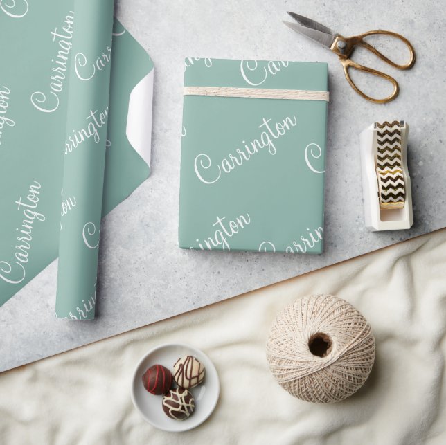 Personalised Name Script Wedding Shower Wrapping Paper (Crafts)