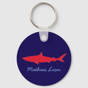 personalised name shark key ring