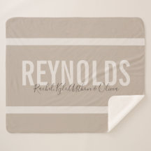 Personalised Name Sherpa Throw Blanket