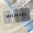 Personalised Name Silver Grey Metallic Elegant