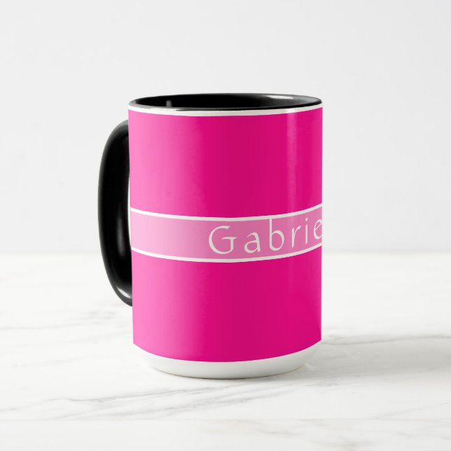 Personalised Name Simple Hot Pink Mug (Front Left)