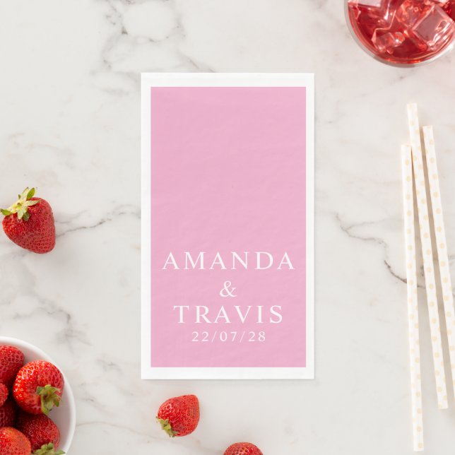 Personalised Name Simple Modern Minimal Wedding  Napkin (Insitu)
