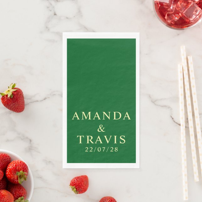 Personalised Name Simple Modern Minimal Wedding  Napkin (Insitu)