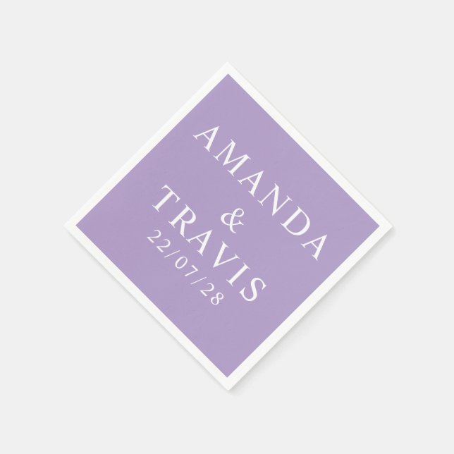 Personalised Name Simple Modern Minimal Wedding   Napkin (Corner)